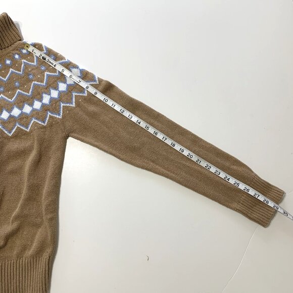 J.Crew Sweater Women Brown Long Sleeves Size L Turtle Neck Diamond Bead Accents - Picture 8 of 12